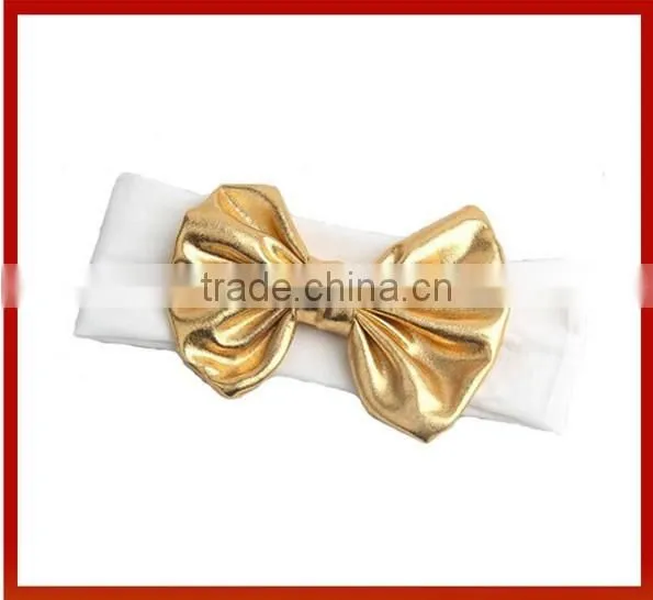 New Design 2015 Hair Crown Children Fabric Bow Design Baby Headband/Korean Design Baby Headband With Bows photo-2