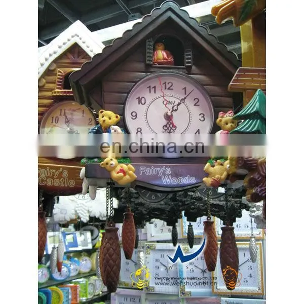 Plastic Candy Color House Shape Cuckoo Wall Clock photo-4