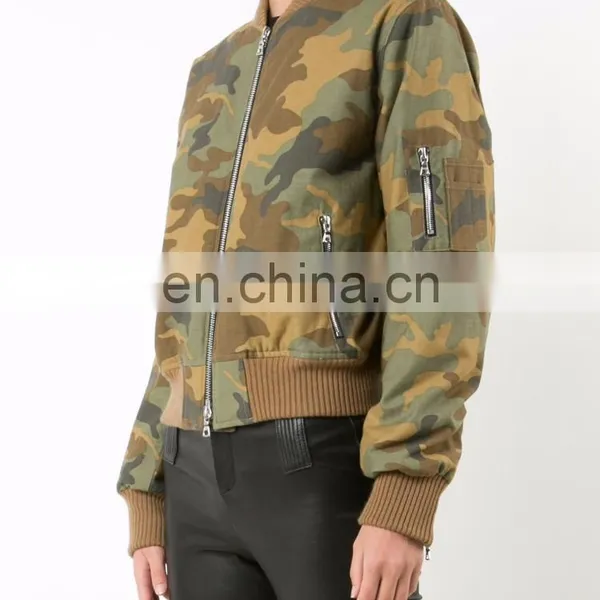 Women's Arm With Pockets Camouflage Bomber Jacket photo-4