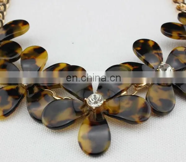 Wholesale Tortoise Shell Jewelry,tortoise Shell Resin Flower Necklace photo-2