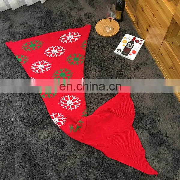 New Design High End Crocheted Mermaid Tail Blanket for Mommy and Kids photo-6