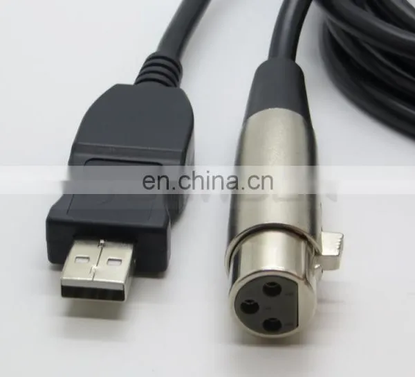 XLR Female to USB Male Microphone Mic Link Cable 3M 10FT photo-4