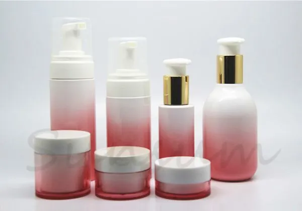 Gradually Changing Color PET Plastic Set Lotion Jar and Bottle photo-5