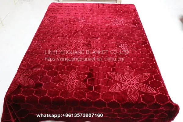 King Size Polyester Embossed Solid Plush Mink Blankets Bunny Fur Fleece Blanket