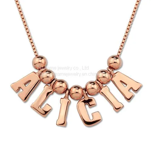 Multiple Letters Name Necklace in Silver Initial Charm Pendant Necklace Best Friends Gifts