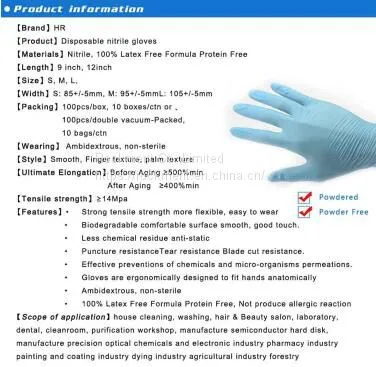China PPE Disposable Nitryl Nitrile Exam Safety Gloves photo-3