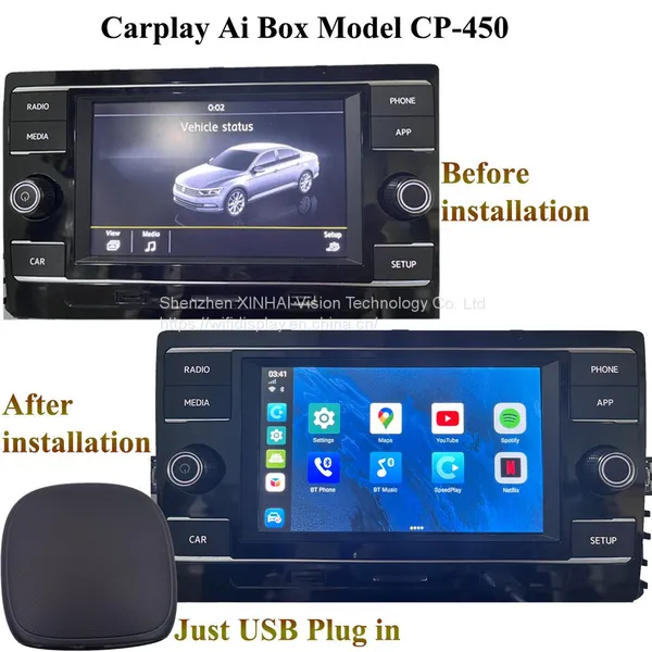Hot Selling Carplay Smart BOX CP-450 8-Core With SIM Card & TF Slot 4+64GB Support Wireless Carplay & Android Auto