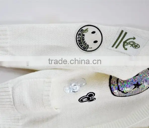 Designer Wool Spinning White Cardigan Sweaters for Girls photo-2
