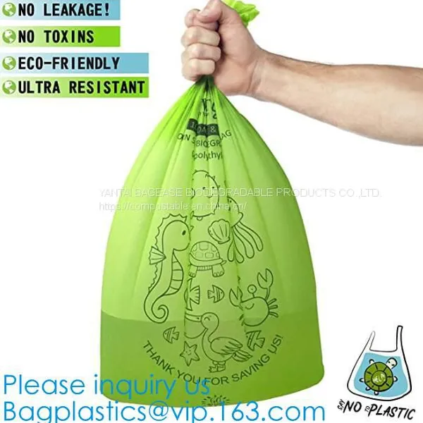 Jumbo Carrier Bags, Gallon Biodegradable and Compostable Kitchen Trash Bag,Eco Friendly Biodegradable Packaging Bags 100% Compostable Plasti photo-3
