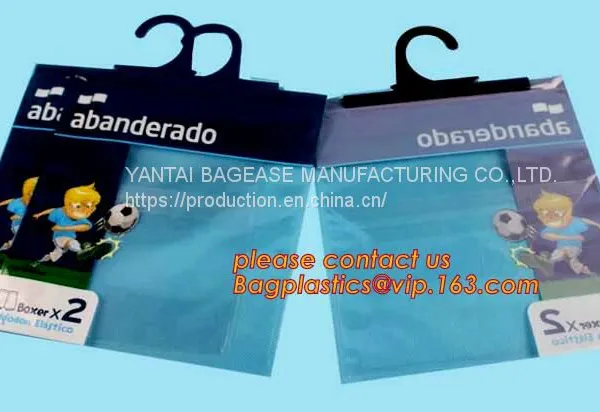 Biodegradable Compostable Pac Hanger Garment Underwear Clothes Package Hanging Hook Plastic Bag With Self-Adhesive Seal photo-2