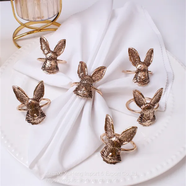 Easter Rabbit Napkin Buckle Thanksgiving Jade Rabbit Napkin Ring Little Rabbit Napkin Ring photo-2