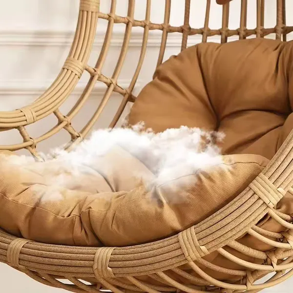 Modern Eco-Friendly PE Rattan Egg Shaped Hanging Chair Factory Price Patio Garden Swing Chair photo-4