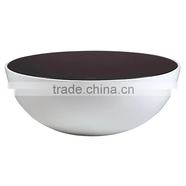 glass Half moon coffee table bistro