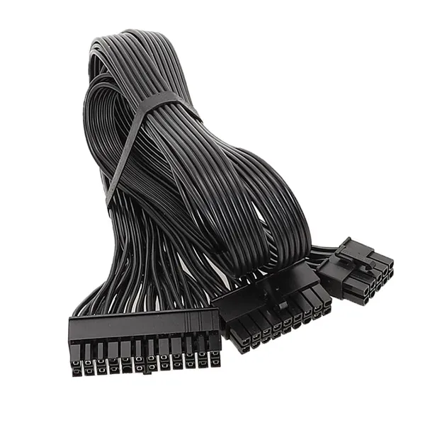 10Pin+18Pin to 24Pin Modular Power Cable Black Flat Ribbon for EVGA Power Supply photo-4