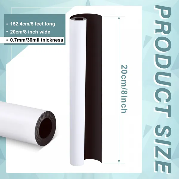 Blank White Surface Magnet Sheets 24 Inch x 5 Feet 30 Mil Magnetic Roll Printable Flexible Vinyl Blank Magnetic Sign Sheet photo-2