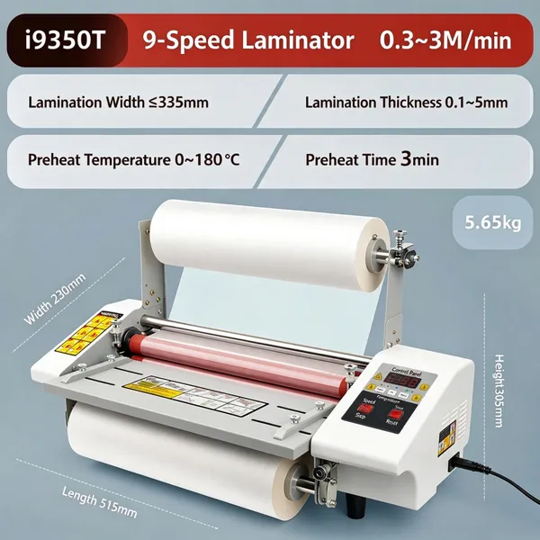 Hot & Cold Mount Roll Laminator, Single Double Side Lamination Machine for Album, Contract, Paper Card
