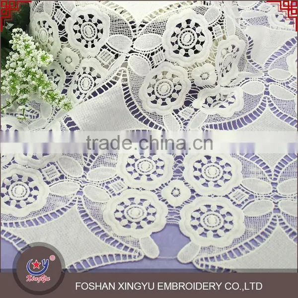 Sale High Quality Factory Water Soluble Micro Fiber Polyester Chemical Lace Fabric Decoration for Wedding Dress, Apparel photo-4