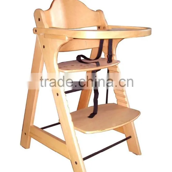 Gorgeous Wooden Baby High Chair With Tray photo-3