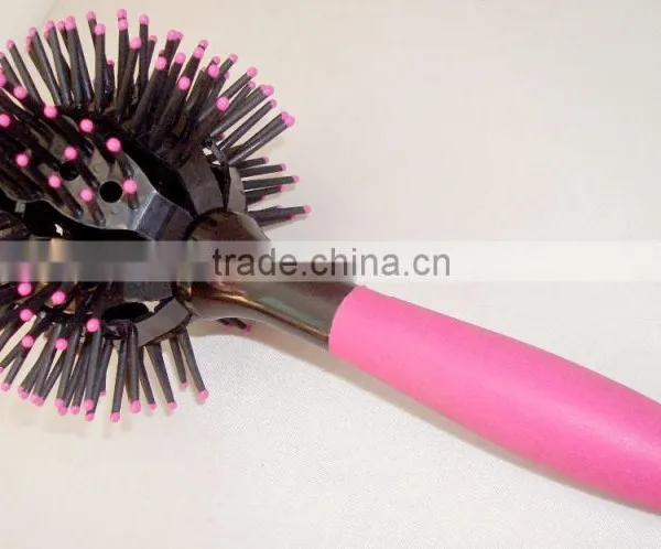 Plastic 3D Hair Brush, Round Hair Brush