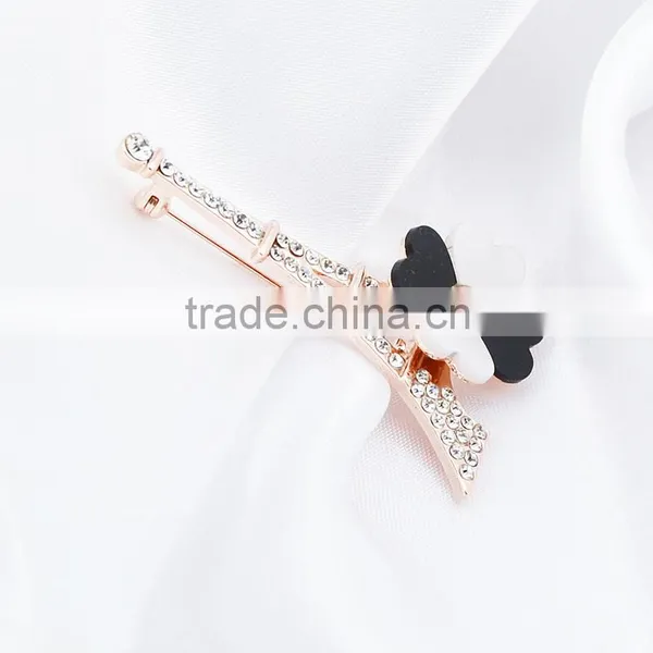 Fashion New Design Rhinestone Eiffel Tower Samll Brooch for Charm Ladies Wholesale photo-5