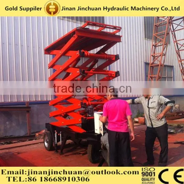 8m 300kg Excellent Quality Four Wheel Mobile Scissor Lift Platform photo-2