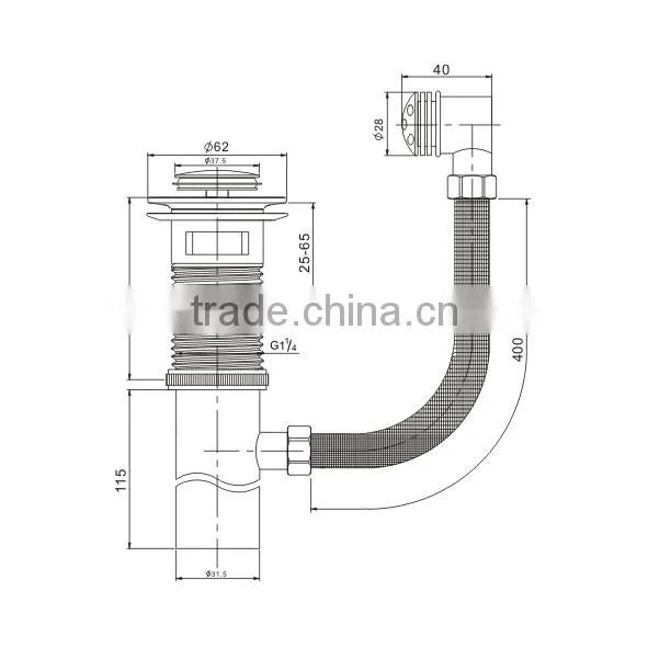 Excellent Quality Lavatory Luxury Pop Up Drain Assembly photo-2