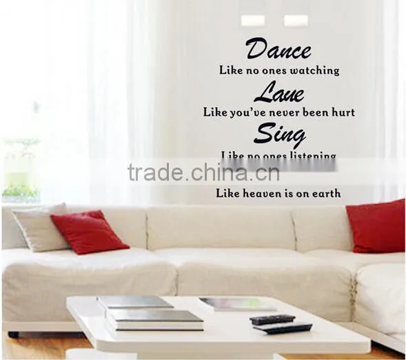 2016 ColorfulHall 100x150cm Handcraft Dancing Like no One is Watching Wall Decals Life Motto Dance Love Removable Wall Sticker photo-4