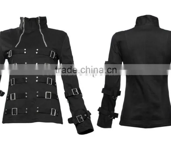 GOTHIC BONDAGE JACKET COTTON PUNK GOTH WITH BUCKLES