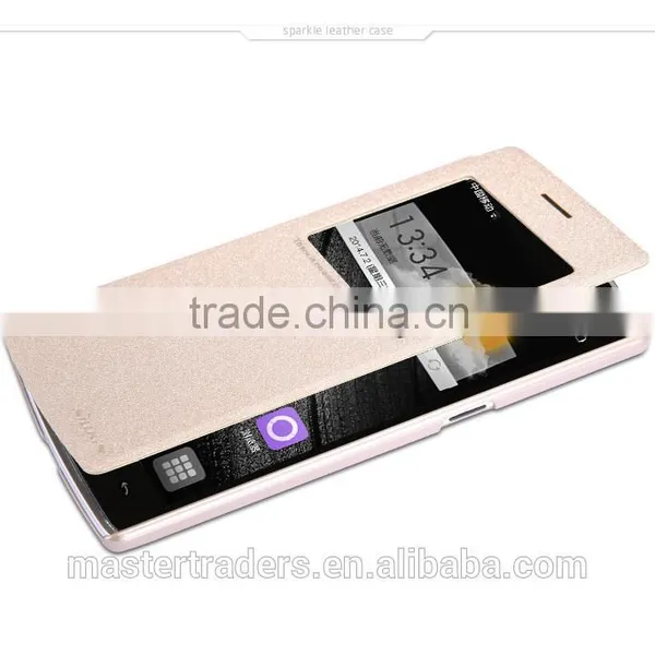 Genuine NILLKIN Sparkle Series Flip Luxury PU Leather Case Skin Back Cover For One Plus MT-2749 photo-3