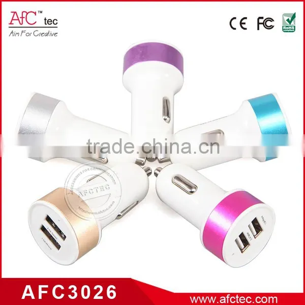 ABS Colorful Hot Sale Wholesale Promotion 2.1a Dual Usb Car Charger photo-2