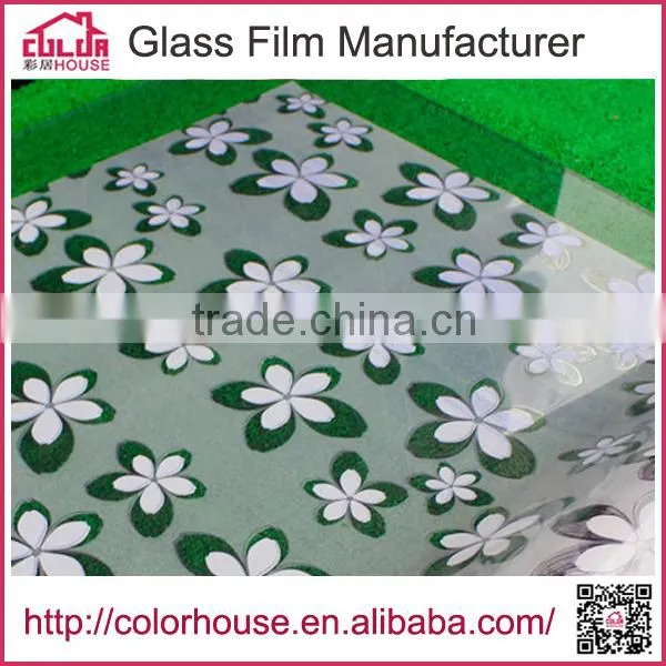 Floral Patteren Vinyl Adhesive Temporary Window Film photo-3