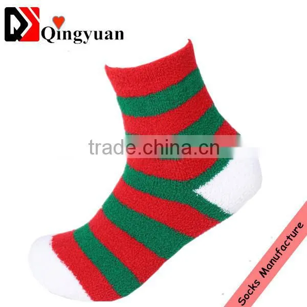 Colourful Pattern OEM Christmas Socks Fluffy Socks Indoor Microfiber Fuzzy Socks photo-2