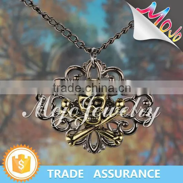 Punk Style Zinc Alloy Huge Head Skeleton Pendant Necklace photo-2