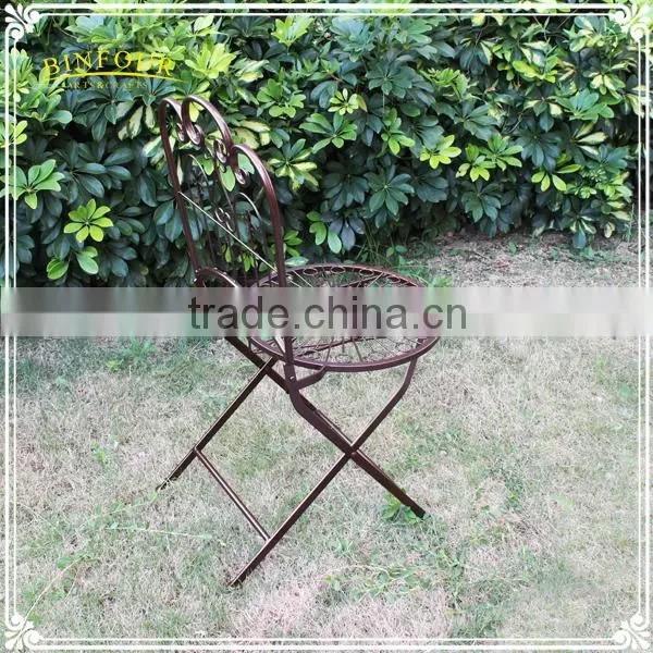 Antique Cast Iron Folding Table and Chair Set Patio Garden Furniture photo-4