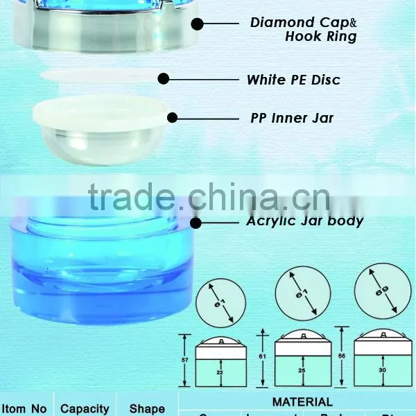50ML Blue Round Containers for Creams Plastic photo-3