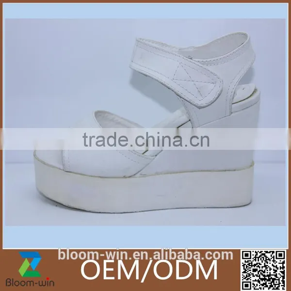 New Design Beautiful PU Leather Wedge Heel Sandals Shoes for Women photo-3