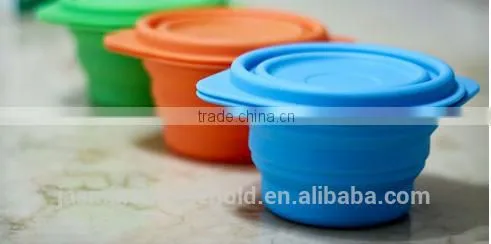 Food Grade BPA-Free, Non-toxic Baby & Toddler Foldable Silicone Bowl With Lids photo-6