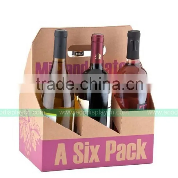Leather Wine Carrier, Folding Wine Bottle Cardboard Carrier Bag