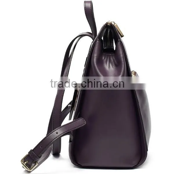 Leading New Trend Ladies Elegant Fashion University Leather Backpack photo-4