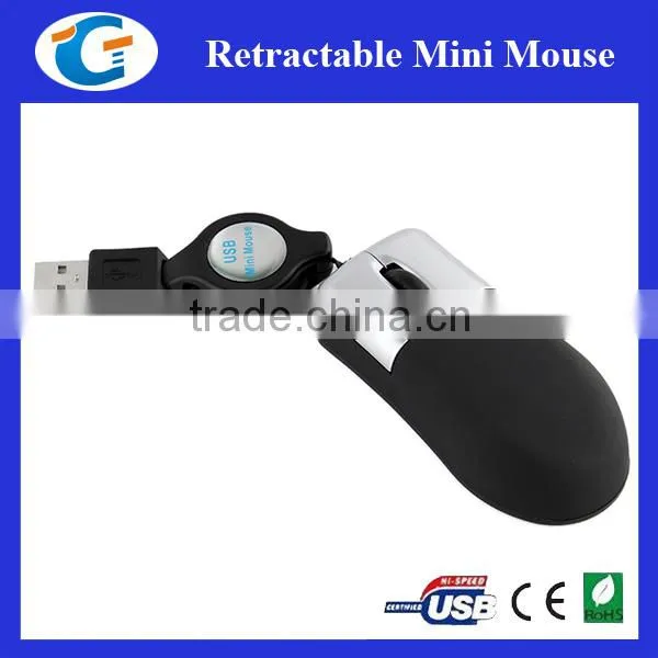 Wired Retractable Cable Mini Optical Mouse photo-2