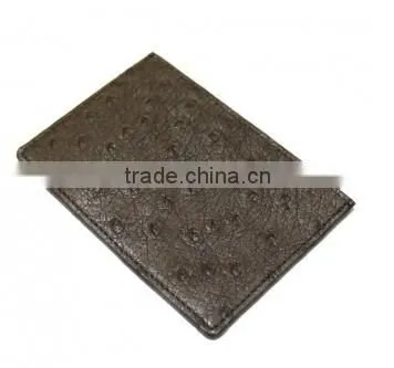 Ostrich Leather Card Clip Wallet SOCW-001 photo-2