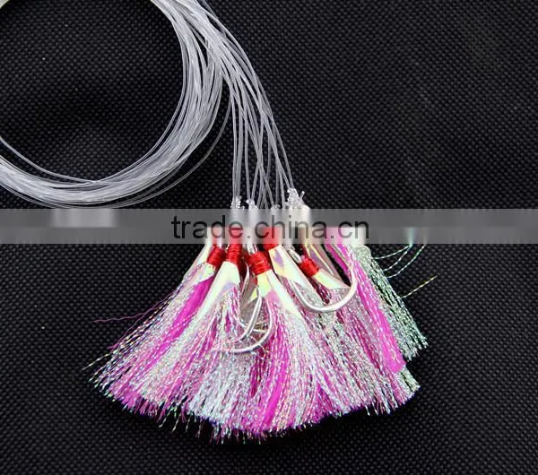The NewJapan Fishing Hooks 25pcs/1 Bag Longline Traces Flasher Hook 50cm Fishhook Lure Hook for Fishing photo-2