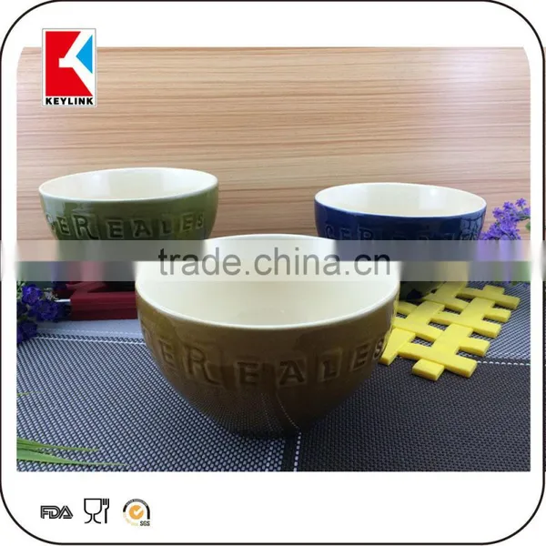 Populor Emboss Logo Printed Cheap Custom Stoneware Soup Bowl Cereal Bowl Ceramic photo-3