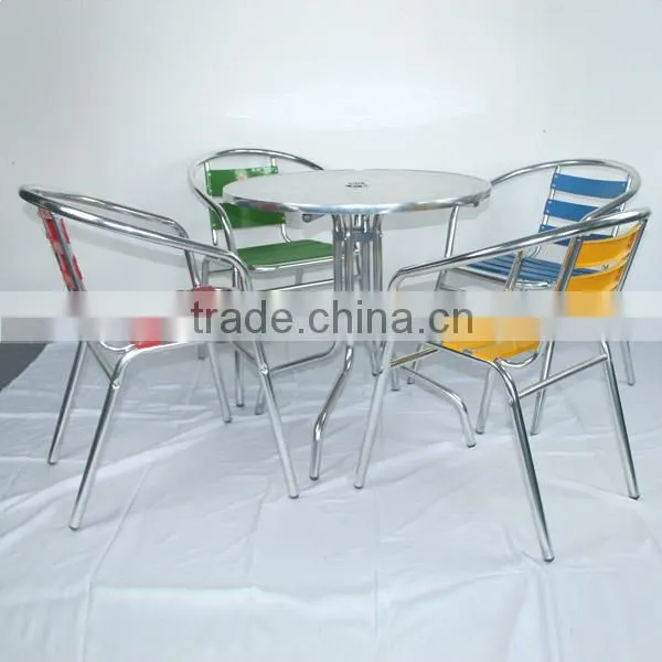 Chinese Furniture Aluminum Colorful Dining Restaurant Set YC001A YT31A photo-3