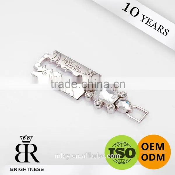 Fancy Custom Metal Zipper Puller With Rhinestone Brightness B1-80022