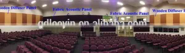 MDF Auditorium Wall Soundproof Acoustic Diffuser and Fabric Acoustic Panel
