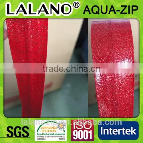 NO.3 Backpack Zippers of Chain Nylon Waterproof Reverse Zipper Sparking Red