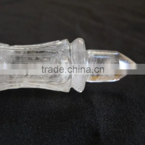 CRYSTAL QUARTZ CARVING HEALING STICK photo-2