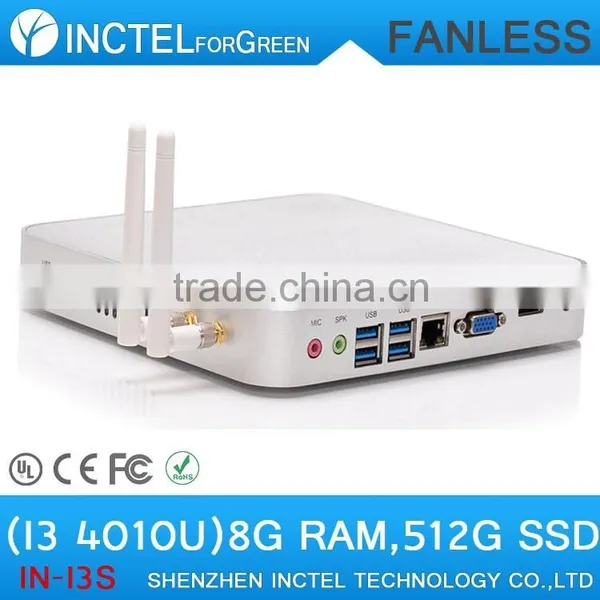 no Noise Fanless i3 4010U Fanless Thin Client Gaming Mini pc photo-2