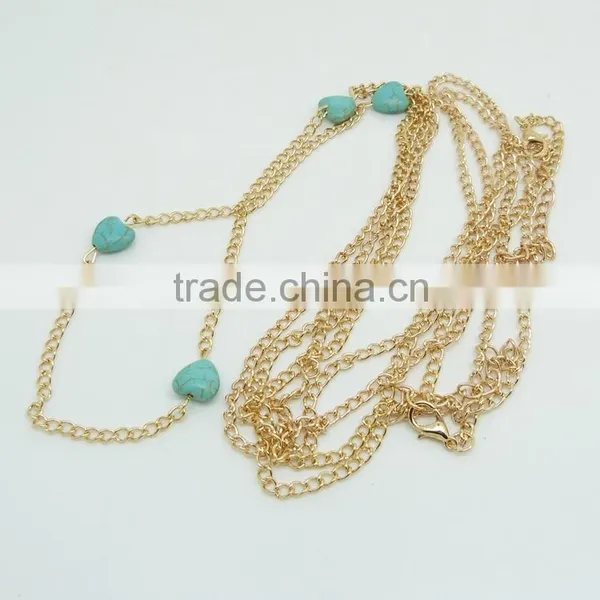 Simple Heart Turquoise Sexy Waist Chain photo-3